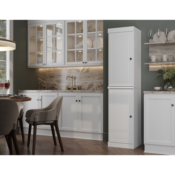 Seaside white top kitchen pantry